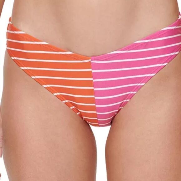 Tommy Hilfiger V-Cut Bikini Bottoms -
Sail Away Stripe Dahlia / Soft White, New - Picture 4 of 13